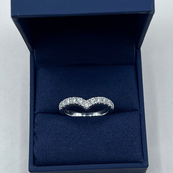 .88 cts VS2 Lab Diamond Chevron Sterling Silver Ring Size 7 - Picture 3 of 5